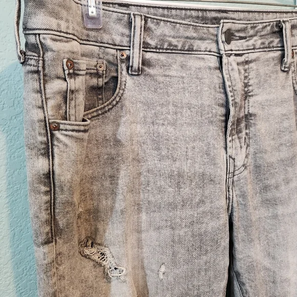 American Eagle 90s Grunge Jeans Mens 38x30 Gray Denim Cotton Stretch Mid Rise - Picture 4 of 8